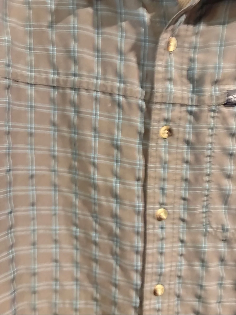 The North Face Plaid Button Down Shirt Men’s Medium Green Blue Outdoor Hiking